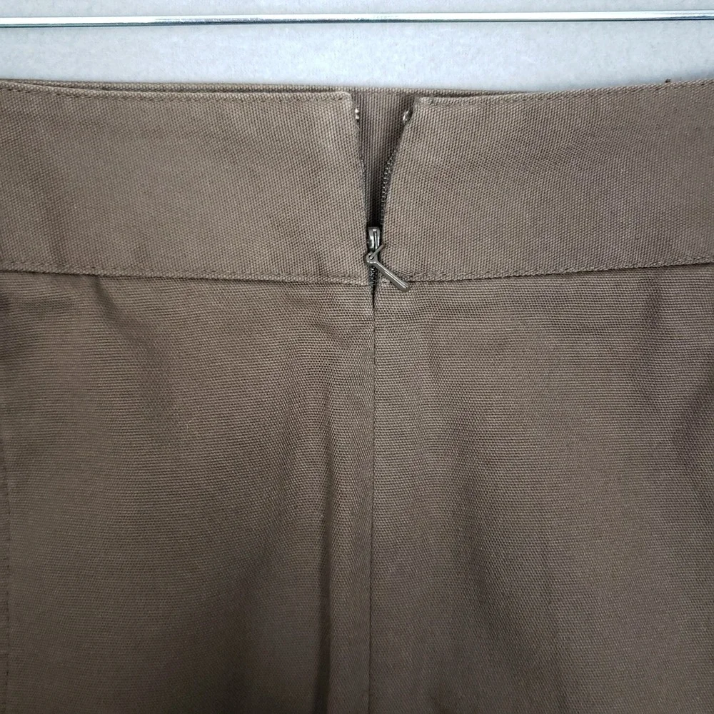 Talbots Brown Stretch Cotton Pencil Skirt Office Professional Career Size 8